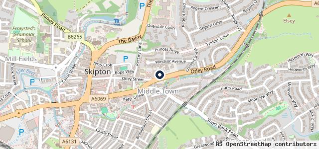 Map showing the location of Peter Watson Garage
