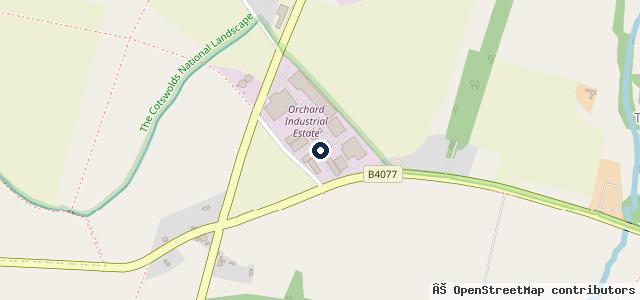 Map showing the location of Orchard MOT Centre