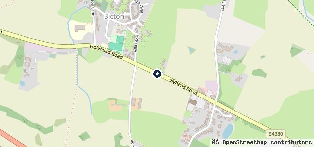 Map showing the location of Four Crosses Garage
