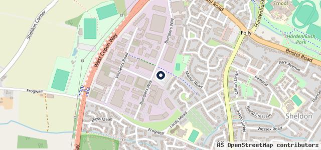 Map showing the location of Chippenham Motor Company