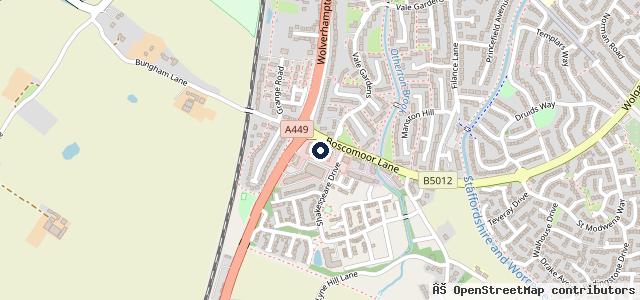 Map showing the location of Hodsons of Penkridge