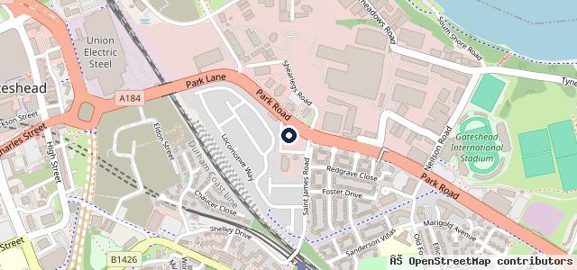 Map showing the location of Vauxhall Service Centre Gateshead