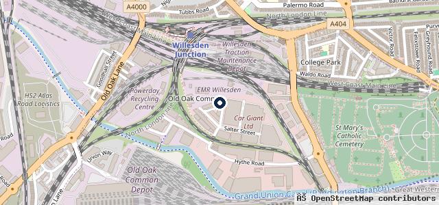 Map showing the location of Hythe Motorcare