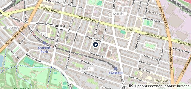 Map showing the location of Khan Autos MOT & Service Centre Glasgow