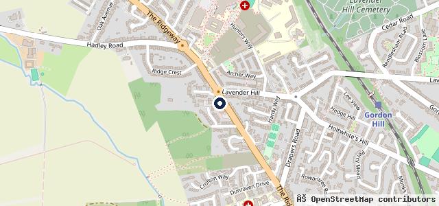 Map showing the location of Lavender Hill Garage