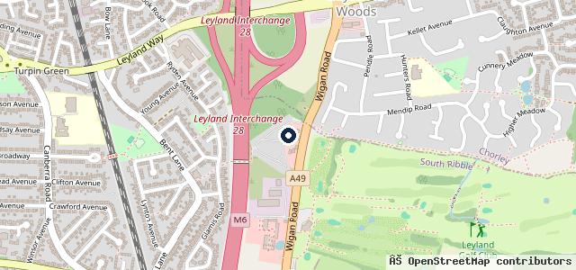 Map showing the location of Leyland Auto Care