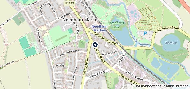 Map showing the location of Mid Suffolk Cars