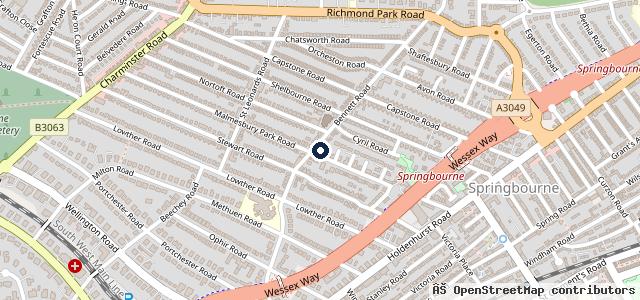 Map showing the location of Malmesbury Park Auto Centre