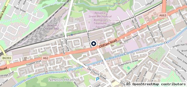 Map showing the location of Manchester MOT Centre
