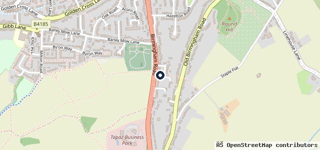 Map showing the location of Woodyard Garage Bromsgrove