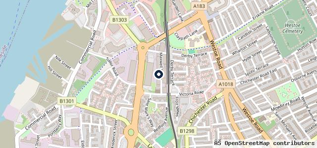 Map showing the location of Maxwell Street Motors