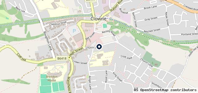 Map showing the location of Cross Garage