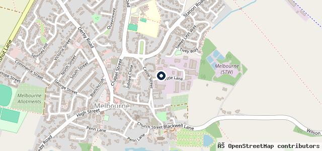 Map showing the location of Melbourne Garage
