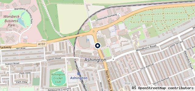 Map showing the location of Halfords Garage Services Ashington
