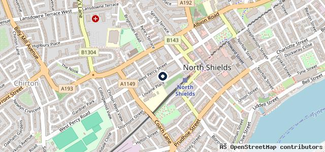 Map showing the location of North Shields Test Centre