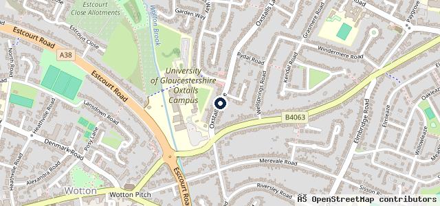 Map showing the location of Oxstalls Service Station
