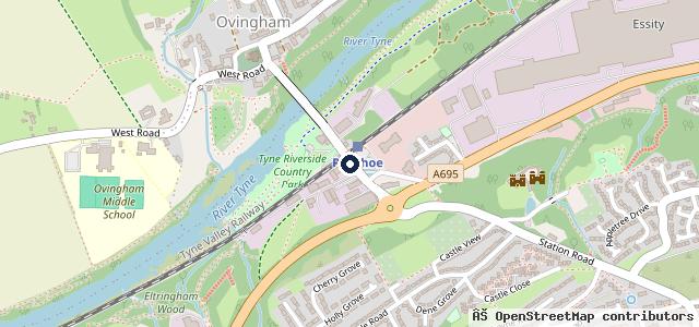 Map showing the location of Prudhoe Tyre & Battery Co.