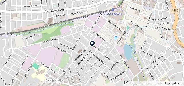 Map showing the location of Richmond MOT Centre