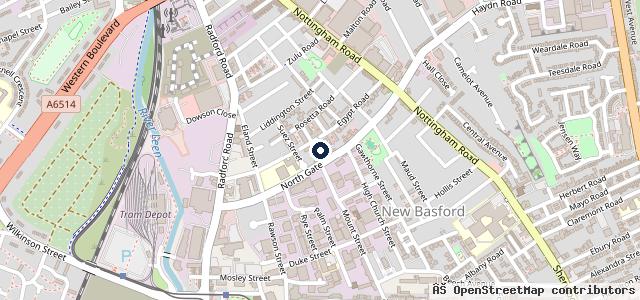 Map showing the location of Cairo street garage ltd