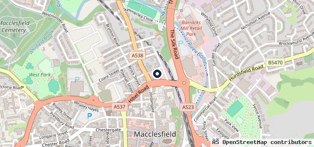 Map showing the location of RRG Toyota Macclesfield