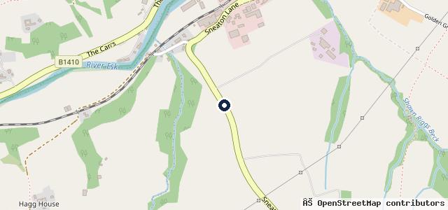 Map showing the location of Ruswarp Service Station