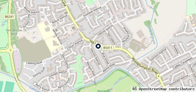 Map showing the location of Hillcrest Service Station