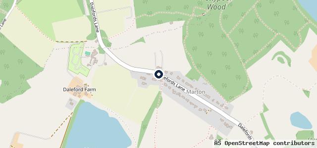 Map showing the location of Dalefords Lane