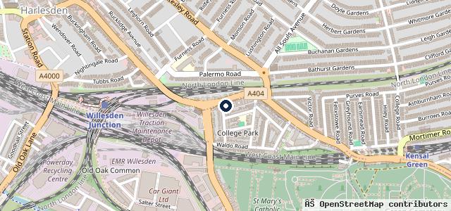 Map showing the location of Spares Direct Limited T/As Franco's Motorcycle Services Limited.