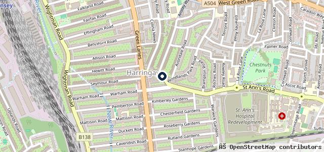 Map showing the location of St Anns M O T Centre