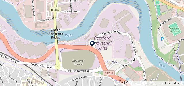 Map showing the location of Sunderland Coachworks