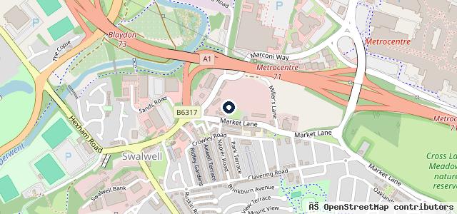 Map showing the location of Swalwell Car & Van Specialists