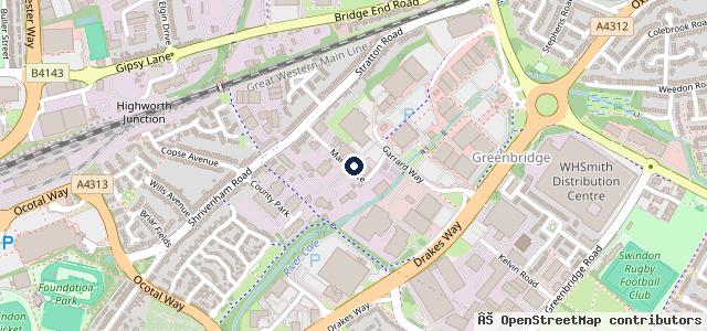 Map showing the location of Swindon MOT Centre