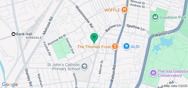 Map showing the location of Tawd Street Garage