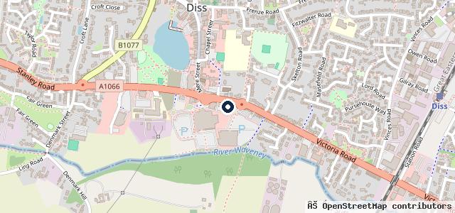 Map showing the location of Thurlow Nunn Diss