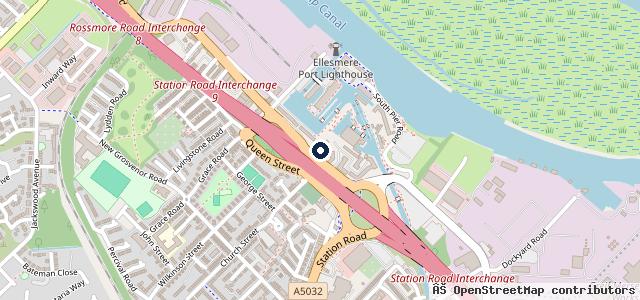 Map showing the location of Dock Street MOT Centre