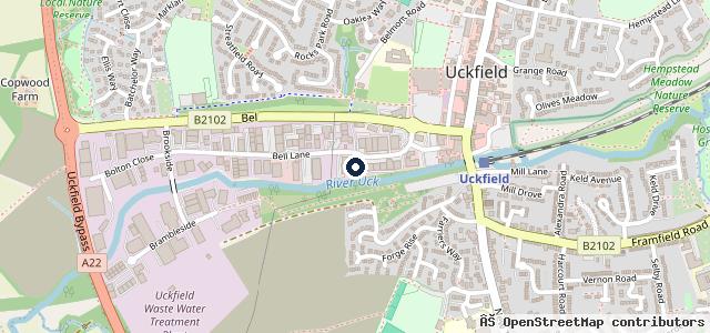 Map showing the location of Uckfield Garage