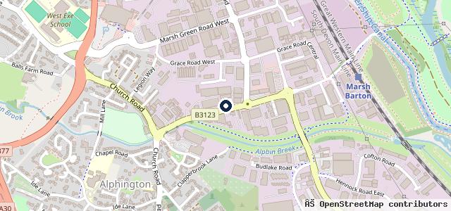 Map showing the location of SP Motorcycles Exeter