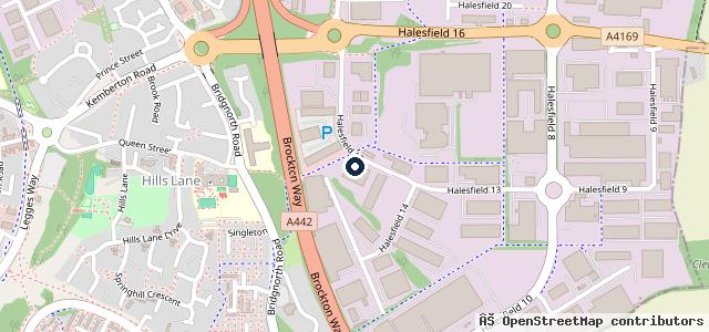 Map showing the location of EAC Telford - Halesfield