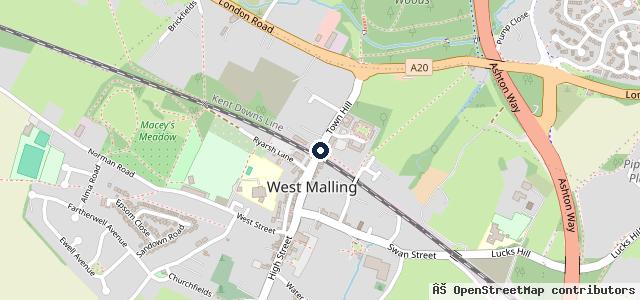 Map showing the location of West Malling Garage Ltd