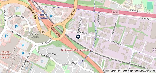 Map showing the location of WR Davies Nissan Telford