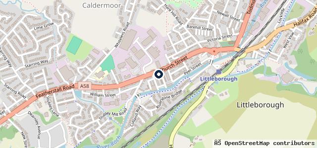 Map showing the location of Littleborough Service Station