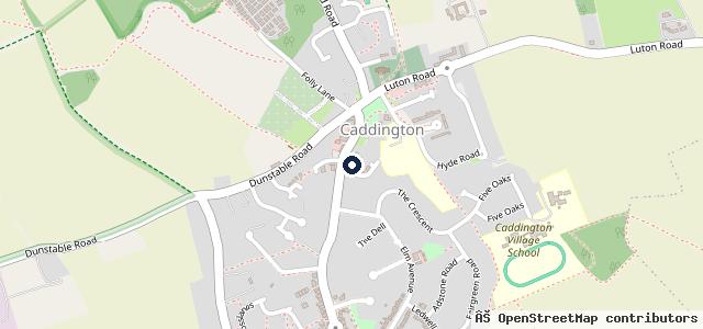 Map showing the location of Caddington Garage
