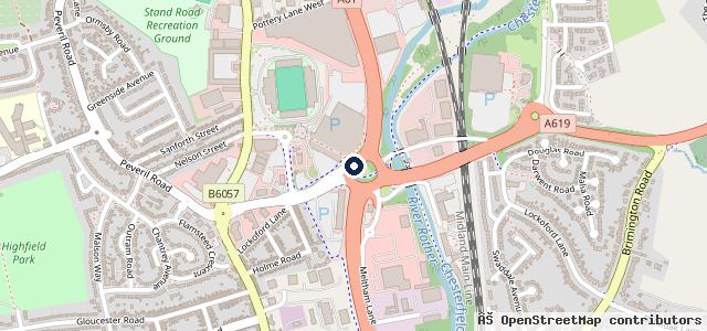 Map showing the location of Stoneacre Chesterfield Lockoford Lane