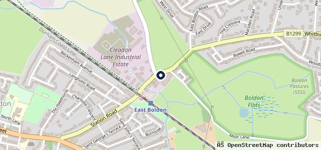 Map showing the location of Station Garage