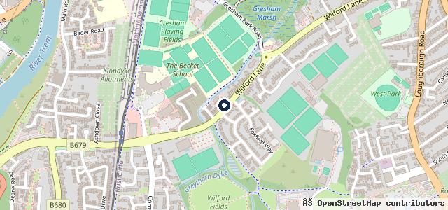 Map showing the location of Wilford Lane Garage & Autocentre