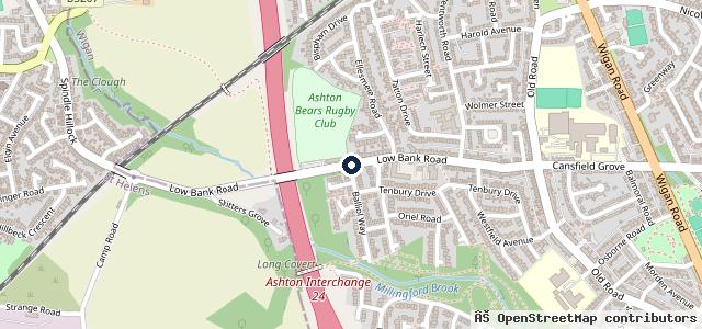 Map showing the location of Low Bank Service Station