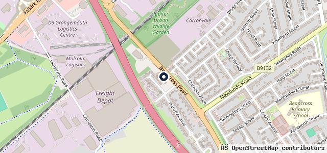 Map showing the location of Arnold Clark Grangemouth