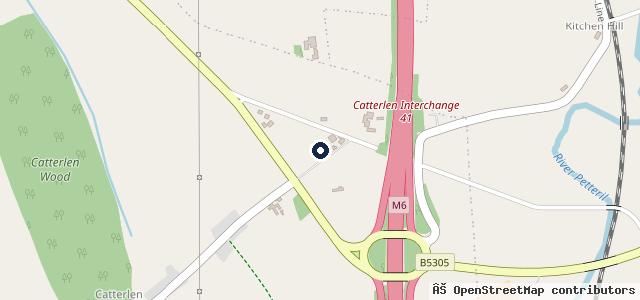 Map showing the location of Woodlands Garage