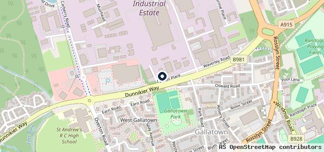 Map showing the location of Arnold Clark Kirkcaldy MG
