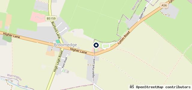 Map showing the location of Agden Park Motor Services